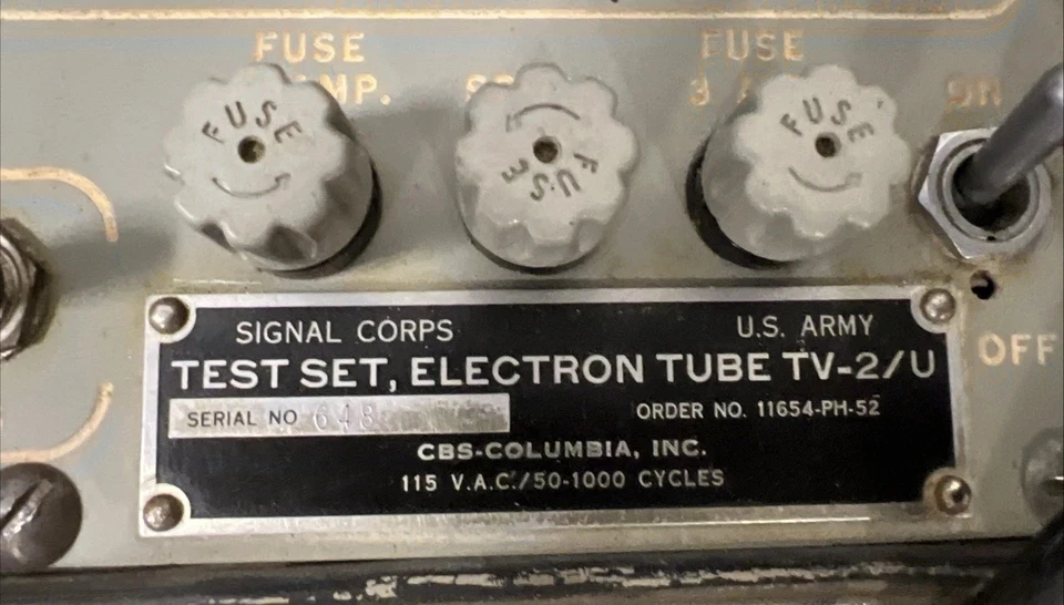 U.S. ARMY SIGNAL CORPS TV-2/U Military Tube Tester Works Good 30 Day Returns - Image 2 of 4
