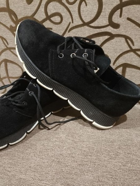 Women Loafers Black Suede 36