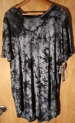 Jackson Charcoal Tie Dye Large Tee Shirt Extended Length [New With Tags] C2