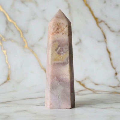 Rosa Amethyst Obelisk 15,5 cm 440 g, Dekoration, Kristall, Heilstein, Meditation