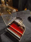 Vintage Sankyo Grand Piano Music Jewelry Box Wind Up Japan Clear w Gold Notes — photo 3