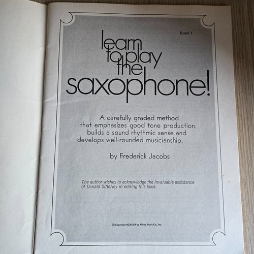 ¡Aprende a tocar el saxofón! Libro 1 - Frederick Jacobs (1969, Alfred Music) - Imagen 5 de 10