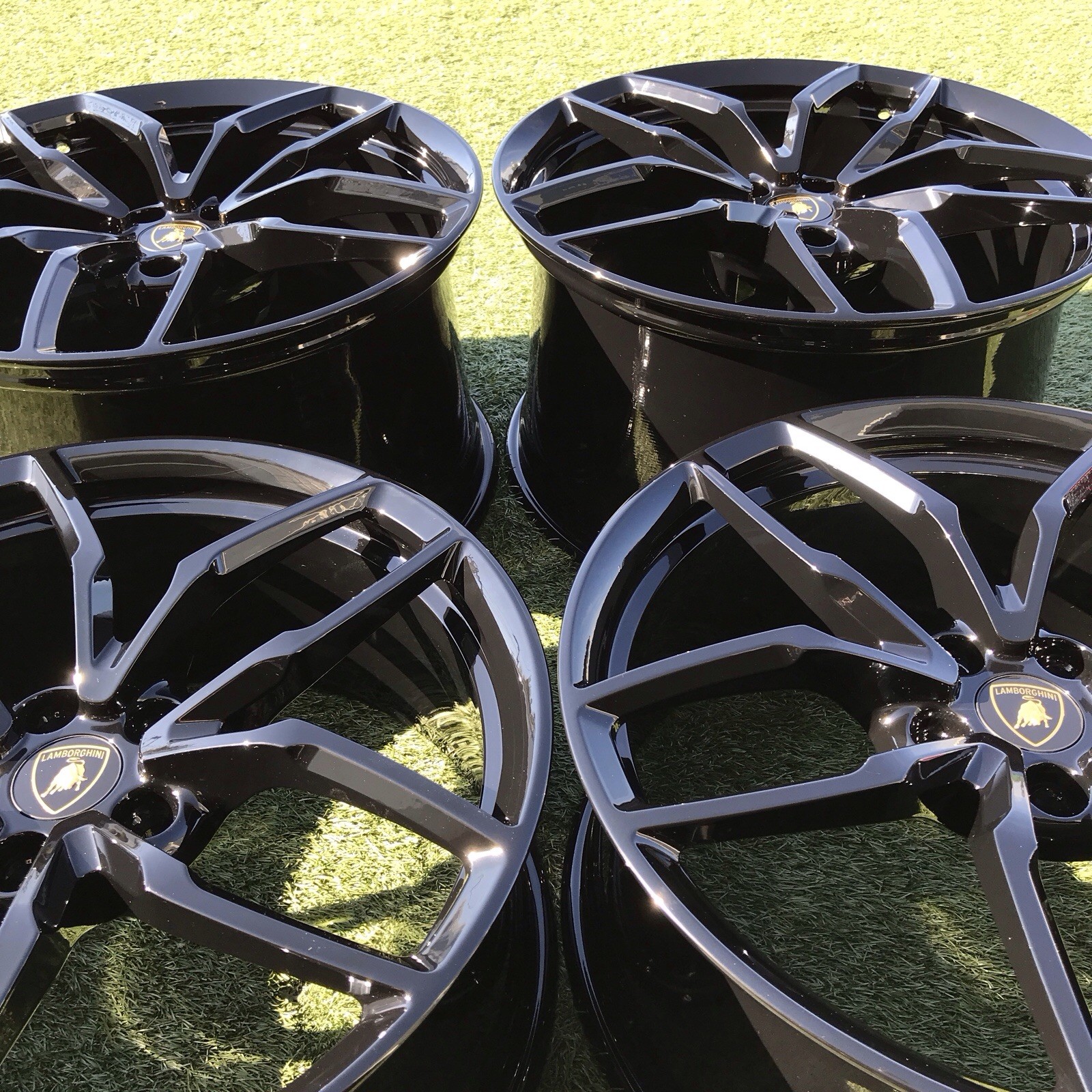 20 LAMBORGHINI MIMAS HURACAN RIMS OEM BLACK SET 4 GENUINE 4T0601017B