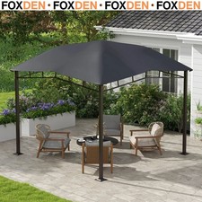 3x3(m) Outdoor Patio Gazebo Metal Garden Pavilion Canopy Tent Steel Frame Grey