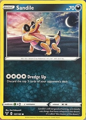 Sandile - 107/185 - Vivid Voltage Pokemon 2020