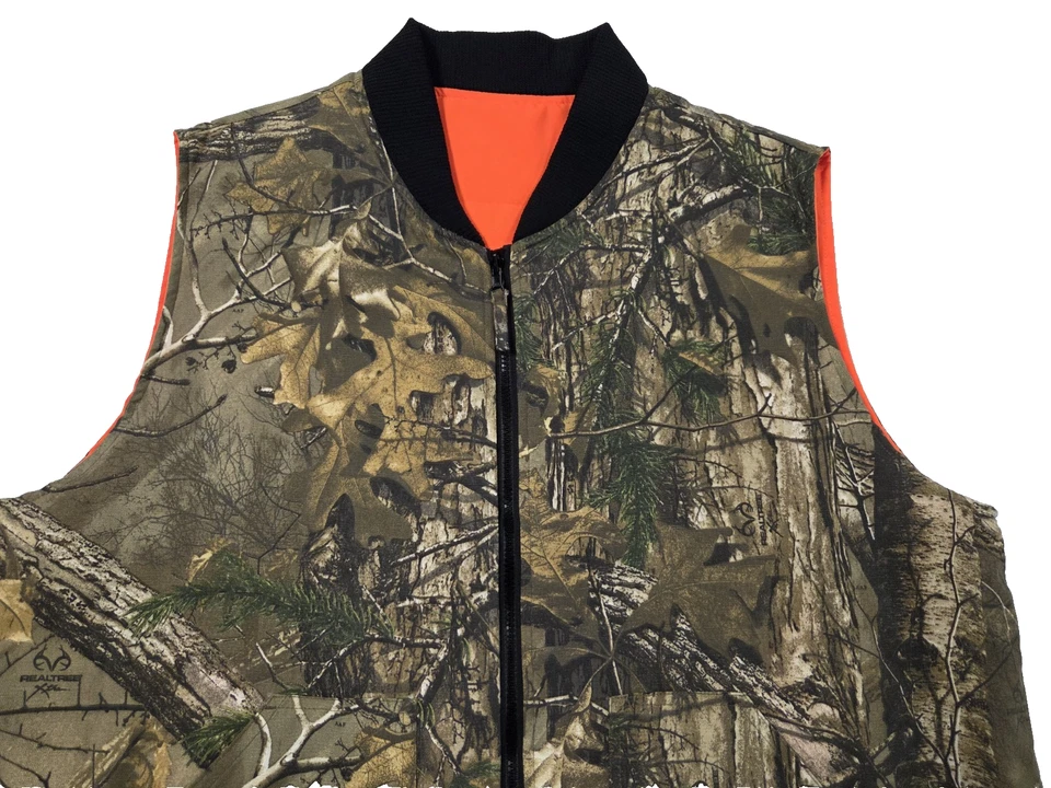 BOB ALLEN NORTH AMERICAN HUNTING REVERSIBLE VEST REALTREE CAMO/ORANGE SZ XL - Image 3 of 4
