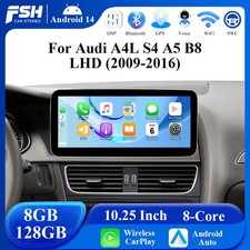 10.25'' 128G Android 14 Autoradio Navi Für Audi A4 A5 DAB+ BT5.0 4G CarPlay WiFi