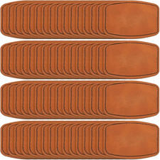 60 Pcs Blank Leatherette Hat Patches with Adhesive Rustic Rounded Rectangle Patc