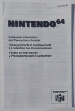 NINTENDO 64 CONSUMER INFORMATION AND PRECAUTIONS BOOKLET - USA/CAN, N64