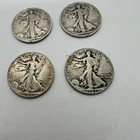 4 genuine silver half dollars walking liberty 1936 43 44 and 46