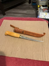 Vintage Rapala Filet Knife 6” Blade Leather Sheath J Marttiini Finland Fishing