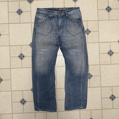 Vintage Levis Engineered Japan Distressed Repaired Jeans Twisted Seams 34x32
