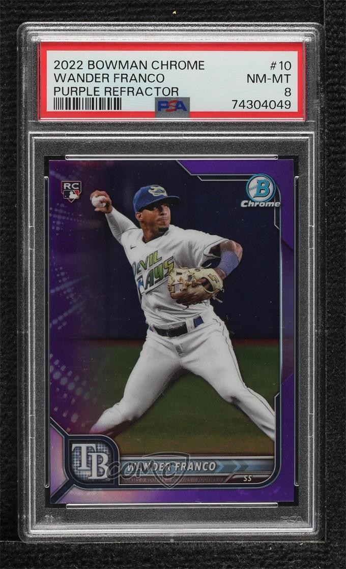 2022 Bowman Chrome Purple Refractor 126/250 Wander Franco #10 PSA 8 h7i
