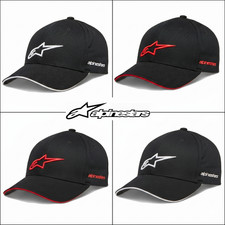 Alpinestars Adjustable Sun Hat Summer Classic Sports Baseball Cap Black Whit Red