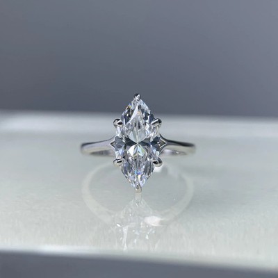 Laborgefertigter Diamant-Verlobungsring 3,0 kt Marquise-Schliff Test bestanden VVS1/D