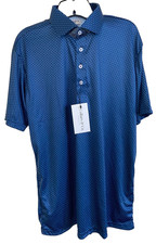 Collars  Co Semi-Spread Collar Polo LARGE Blue  White Mini Polka Dot NWT