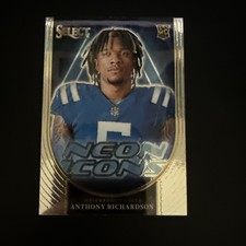 2023 Panini Select Neon Icons ANTHONY RICHARDSON Rookie RC Card! #NI-ARI Colts. rookie card picture