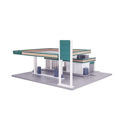 Outland Models Miniatures Gas/Fuel Station w Mini Store 1:87 HO Scale
