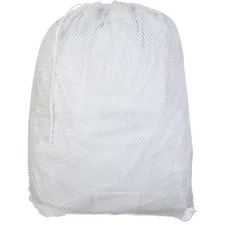Drawstring, Medium Weight Mesh Polyester, Laundry Bag, White, Mp245565