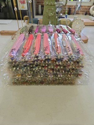 Lof of Over 400 DMC Skeins of Embroidery Threads 30 Sheets Plastic Organizers 