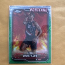 Topps Chrome 2023-24 Scoot Henderson Green Parallel #24 Portland Trail Blazers