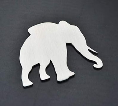 Elephant Metal Emblem Badge Crest Stainless Steel 4'' Wide