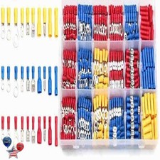Insulated Electrical Wire Terminals Crimp Connectors Spade Kit 102/1200PCS