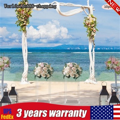 10Pcs Clear Acrylic Flower Stands Wedding Event Party Table Decor Flower Vases