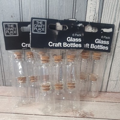 Mini Glasflaschen 3 Packungen [18] Fläschchen Korken Stopfen Deko Aufbewahrung Anhänger  