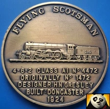 Britain's Steam Age Railway 4-6-2 Class Flying Scotsman Locomotive Medal Coin