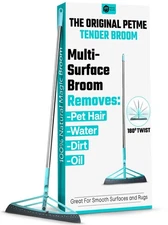 Magic Broom Squeegee Dog Pet Hair Remover, Rotatable, Height Adjustment - Sil...