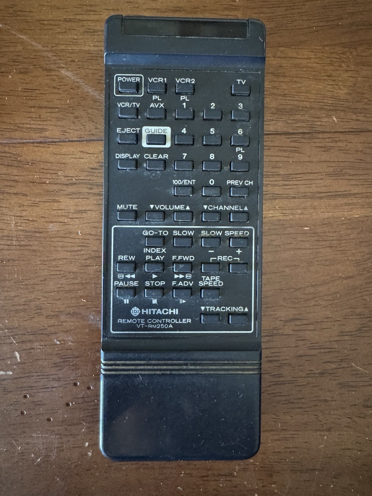 Hitachi VT-RM250A Remote Control OEM VCR TV Combo Tested Works Vintage
