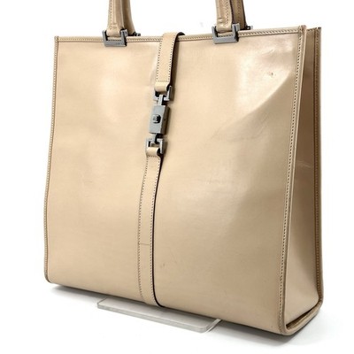 Auth Vintage GUCCI Jackie Beige Leather Hobo Shoulder Bag Classic Piston Lock