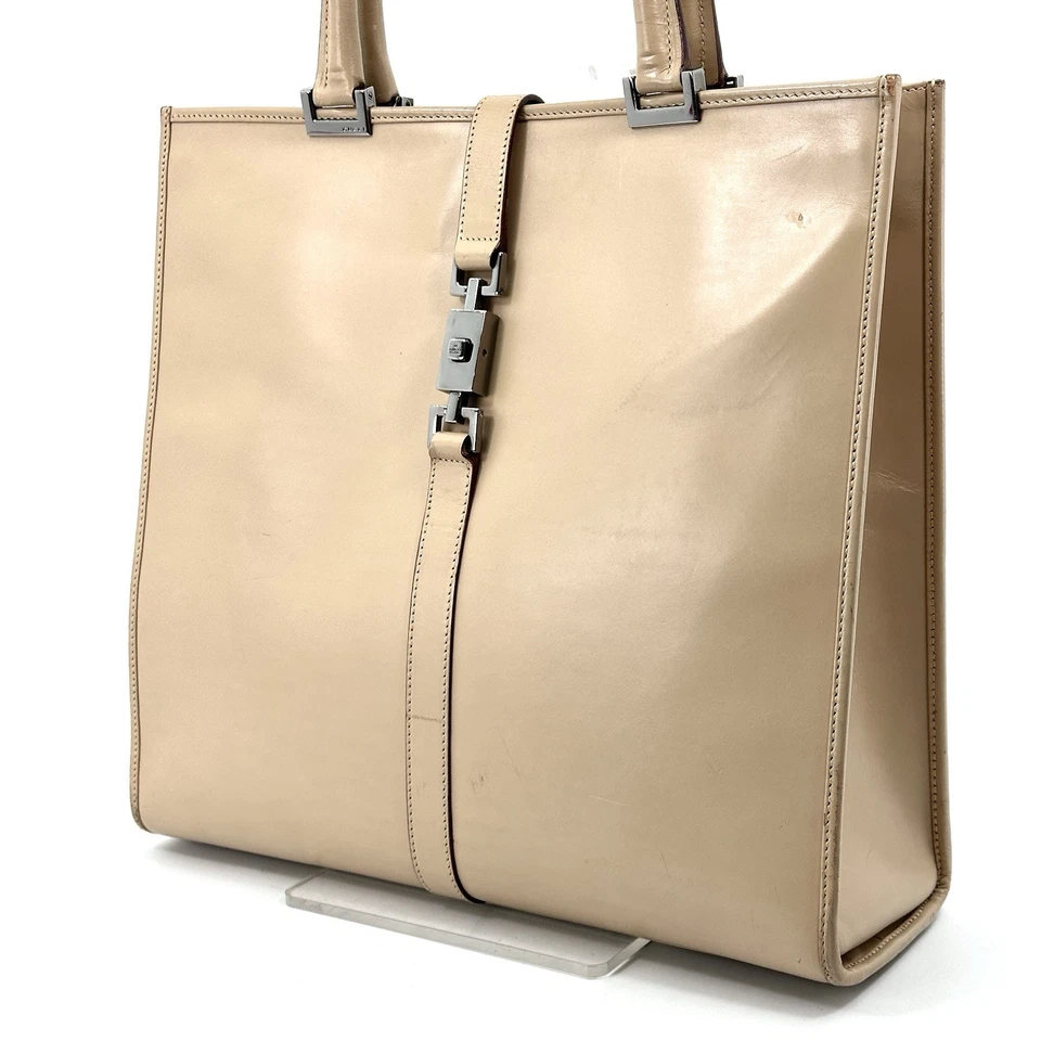 Auténtico Bolso de Hombro GUCCI Vintage Jackie Clásico Cuero Beige Foto 2 de 4