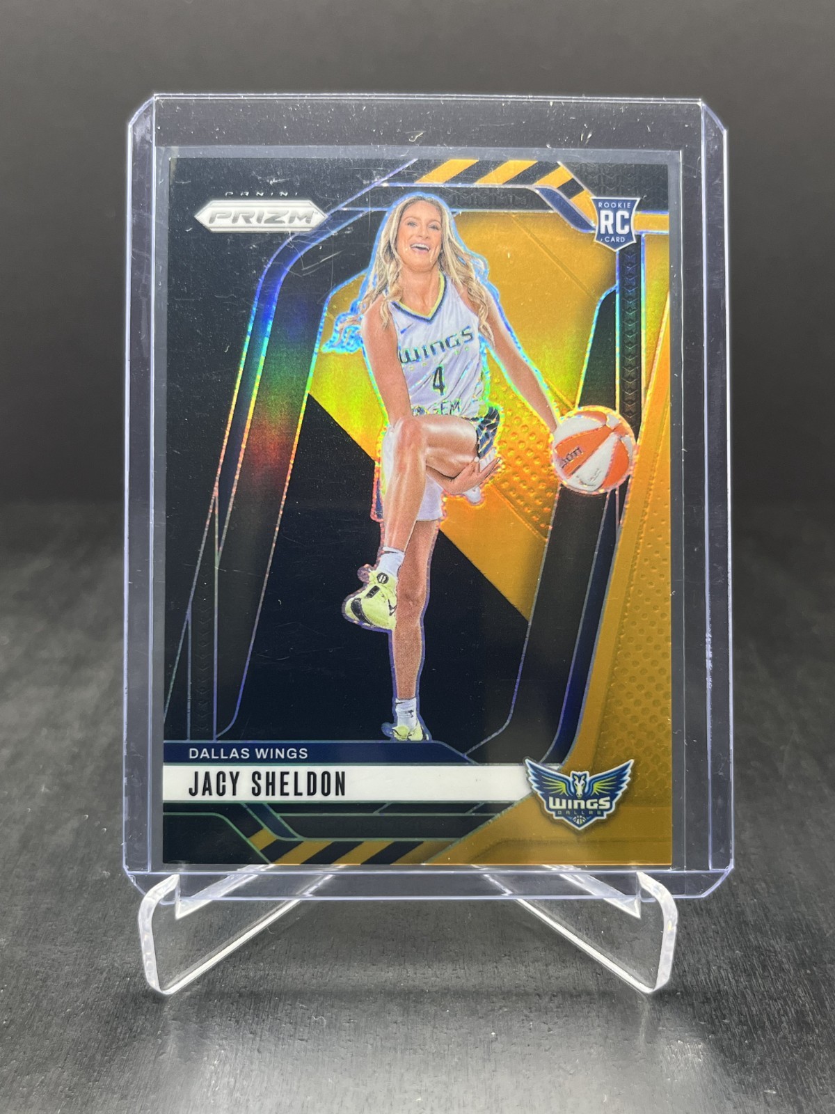 2024 Panini Prizm WNBA Jacy Sheldon RC Rookie Black Gold 1/5 #141 Bookend