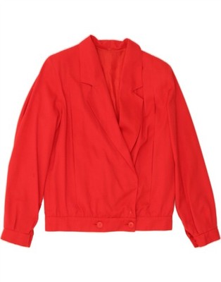 VINTAGE Womens Double Breasted Blazer Jacket UK 18 XL Red Cotton AP20