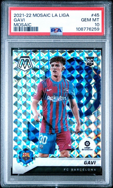 2021 PANINI MOSAIC SOCCER LA LIGA GAVI #45 RC ROOKIE PSA 10