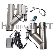 2 Double Electric Exhaust Control Valve Downpipe Kit Dual-flap Wireless Remote