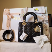 6400 NEW with Tag Lady Dior Black Lambskin Gold hw small bag Year 2026