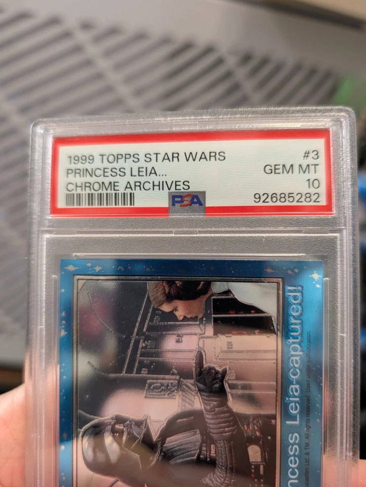 1999 Topps Star Wars Princess Leia Captured Chrome Archives #3 😱PSA 10 - Image 4 of 4