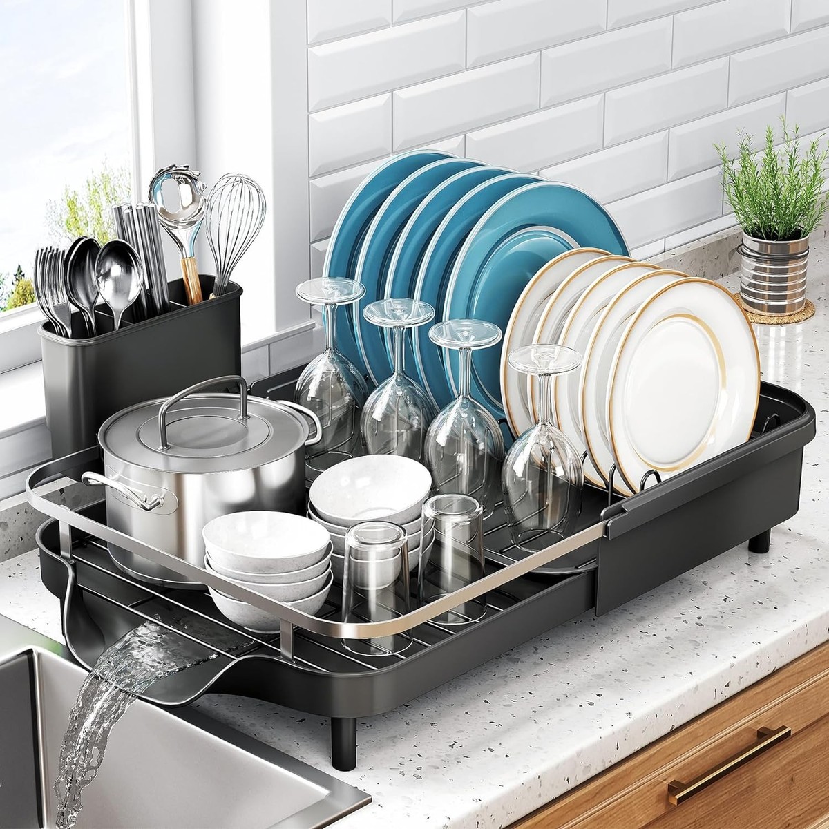 Countertop Kitchen Sink Use Dishwasher As Drying Rack Dish Drying - Main Image