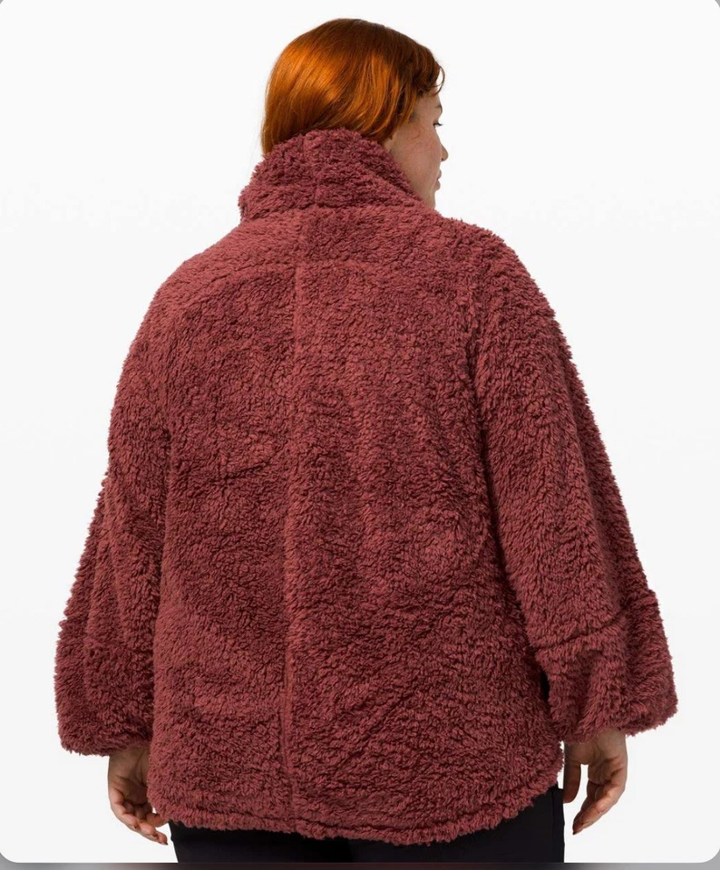 Lululemon Warm Restore Sherpa Pullover Savannah Size M/L Burgundy - Image 3 of 4