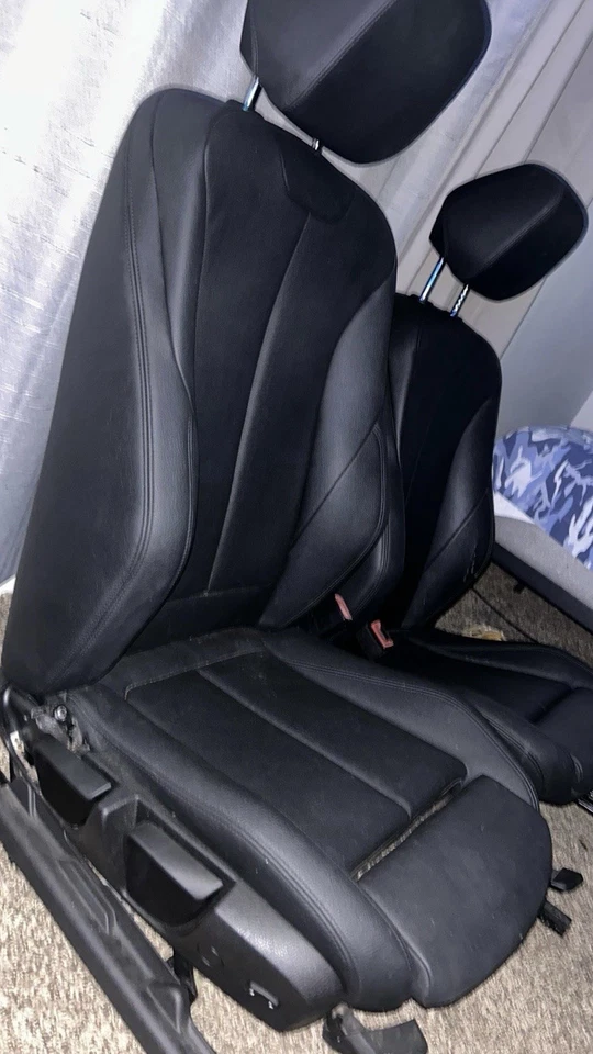 Note 06-11 OEM BMW E90 328 335 Sedan Front Left Right Sport Seats Black Leather - Image 4 of 4