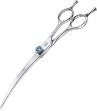 JASON 7" Curved Dog Grooming Scissors, Ergonomic Pets Cats Trimming Shears with