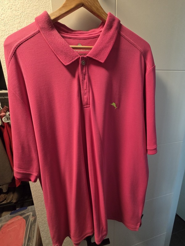 Men's Tommy Bahama Supima Short Sleeve Polo Shirt 3XL Pink