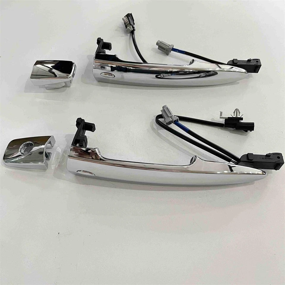 1 Pair Exterior Door Handle Front Left Right Side for Nissan Leaf Silver Tone Foto 2 de 4