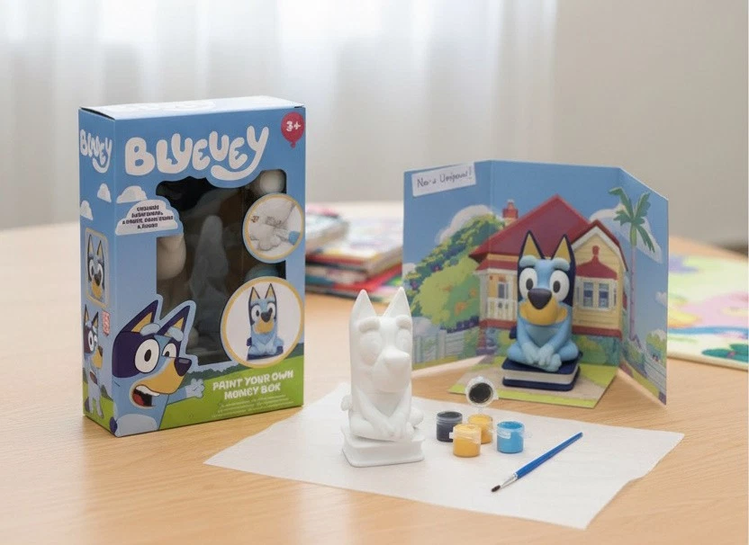 Bluey Spardose Malen Sie Ihr Eigenes Sparschwein Bastelset Enthält Farbe &