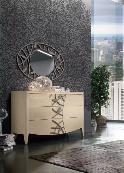 Schlafzimmer Kommode Spiegel Sideboard Kommoden Holz Modernes Design Luxus-image