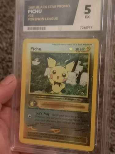 2001 Black Star Promo Card Ace Grade 5 Pichu #25 Pokemon Card WOTC
