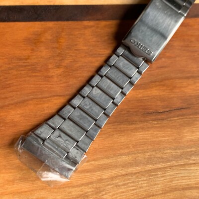 Vintage Seiko 22mm Flat Link Style Stainless Steel Bracelet